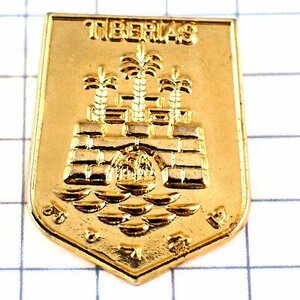 ピンバッジ・ティベリア市章ヤシの木の紋章ゴールド金色◆フランス限定ピンズ◆レアなヴィンテージものピンバッチ