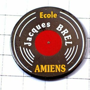 ピンバッジ・ジャックブレル音楽レコード盤ミュージシャン歌手 JACQUES-BREL◆フランス限定ピンズ◆レアなヴィンテージものピンバッチ