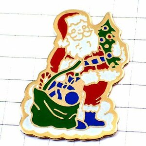 ピンバッジ・サンタクロースのおじいさんクリスマス贈り物ツリー◆フランス限定ピンズ◆レアなヴィンテージものピンバッチ