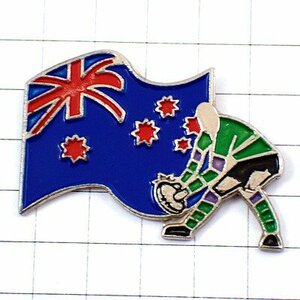 ピンバッジ・オーストラリア国旗ラグビー選手ワールドカップ大会ロゴ緑色のラガーシャツ球 RUGBY WORLD CUP 1989 AUSTRALIA