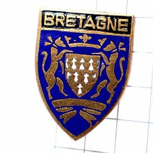 ブローチ・ブルターニュ地方２匹のアーミン紋章◆フランス限定アンティーク◆レアなヴィンテージもの