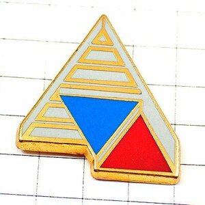 ピンバッジ・三角形グレー青と赤◆フランス限定ピンズ◆レアなヴィンテージものピンバッチ