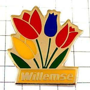 ピンバッジ・チューリップ花々 TULIP WILLEMSE FRANCE◆フランス限定ピンズ◆レアなヴィンテージものピンバッチ