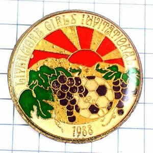 ピンバッジ・太陽サッカー球ブドウ房ワイン葡萄酒 LIVERMORE GIRLS USA◆フランス限定ピンズ◆レアなヴィンテージものピンバッチ