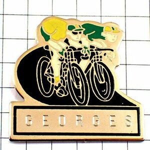 ピンバッジ・ツールドフランス自転車レース黄色と緑シャツ接戦◆フランス限定ピンズ◆レアなヴィンテージものピンバッチ