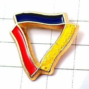 ピンバッジ・３つの色の棒ブルー青赤黄色◆フランス限定ピンズ◆レアなヴィンテージものピンバッチ