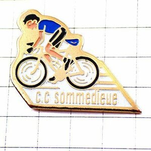 ピンバッジ・自転車レース選手ブルー青のシャツ◆フランス限定ピンズ◆レアなヴィンテージものピンバッチ