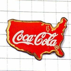 ピンバッジ・コカコーラ全米地図アメリカ/USA◆フランス限定ピンズ◆レアなヴィンテージものピンバッチ