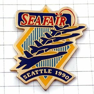 ピンバッジ・ブルーエンジェルス飛行機アメリカ SEAFAIR BLUE-ANGELS USA SEATLE◆フランス限定ピンズ◆レアなヴィンテージものピンバッチ