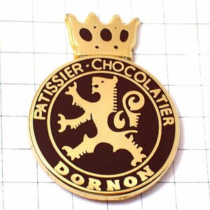 ピンバッジ・お菓子チョコレート店ライオン紋章◆フランス限定ピンズ◆レアなヴィンテージものピンバッチ