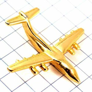 ピンバッジ・金色の飛行機ゴールド立体型◆フランス限定ピンズ◆レアなヴィンテージものピンバッチ