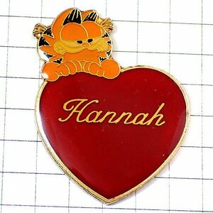 pin badge * Garfield cat .. red . Heart type handle na girl. name * France limitation pin z* rare . Vintage thing pin bachi