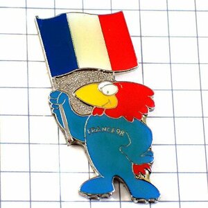 ピンバッジ・ワールドカップサッカー鳥フランス大会トリコロール国旗◆フランス限定ピンズ◆レアなヴィンテージものピンバッチ