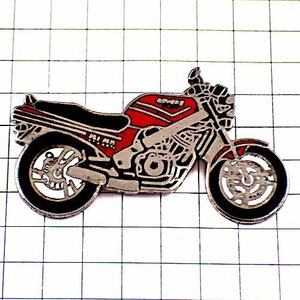 ピンバッジ・バイク二輪シルバー赤いオートバイ銀色◆フランス限定ピンズ◆レアなヴィンテージものピンバッチ