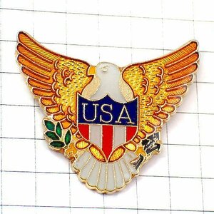 ピンバッジ・白い鷲イーグル/USAアメリカ米国わし鳥◆フランス限定ピンズ◆レアなヴィンテージものピンバッチ