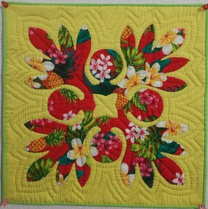 Art hand Auction Hawaiian quilt★Handmade★Mini tapestry, Handmade items, interior, miscellaneous goods, panel, Tapestry