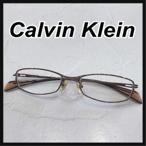 ☆CalvinKlein☆ カルバンクライン 眼鏡 メガネ めがね 度入り ブラウン スリムレンズ メンズ レディース 男女兼用 おしゃれ 送料無料