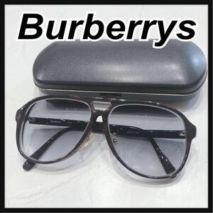☆Burberrys☆ バーバリーズ サングラス 度入りサングラス メガネ 眼鏡 度入り ブラウン べっ甲 プラスチック ブルーレンズ 送料無料