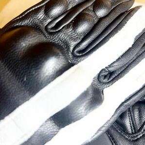 レザーグローブ Ｍサイズ相当 黒 ライダース グローブ ナックルガード付き 送料無料 (デイトナ ブラック コミネ YKLEO 手袋 ツーリング )の画像7