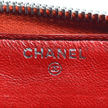 ★1円〜★シャネル CHANEL 長財布 ラウンドファスナー ラムスキン レッド ココマーク マトラッセ_画像8