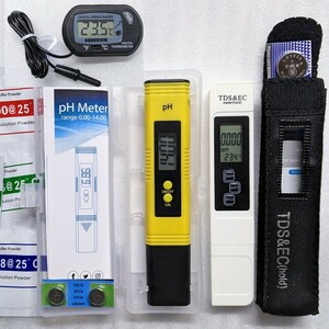 『デジタル pHメーター』＆『デジタル TDS＆EC メーター』＆『デジタル LCD 水温計』
