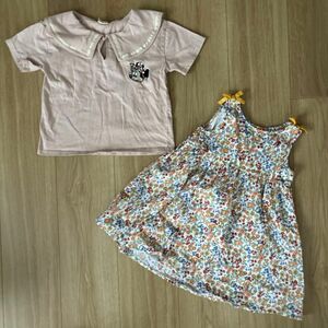 2点まとめ売り ワンピース Tシャツ キッズ ベビー 子供服 100cm