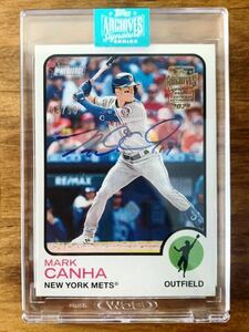 99枚限定 Mark Canha Topps Archives Signatures 2024 Autograph 直筆サイン マークカナ メッツ MLB Mets タイガース Heritage オンカード