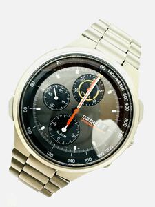 SEIKO セイコー クロノグラフ 赤針 スモセコ チタン 7T42-7A10 デイト アンティーク 純正ブレス メンズ腕時計