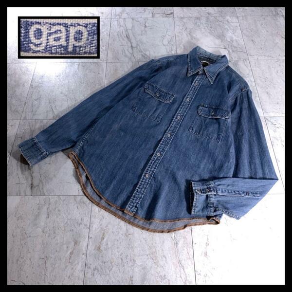 00s 古着 OLD GAP オールドギャップ デニムシャツ M 2002年製