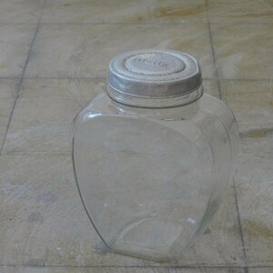 名糖 ふるいガラス瓶・菓子瓶 HK-a-03628 / 古道具 たばこ瓶 ガラス瓶 地球瓶 硝子 駄菓子瓶 キャニスター 小物入れ