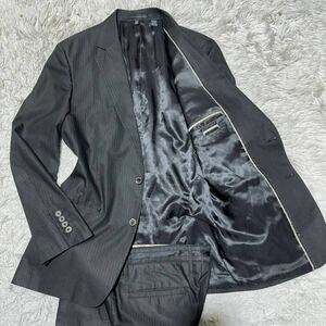 幻!!!これ以上なし!!!【ZARA ザラ】化け物級!!! スーツ セットアップ テーラードジャケット ブラック 黒 Lサイズ 48