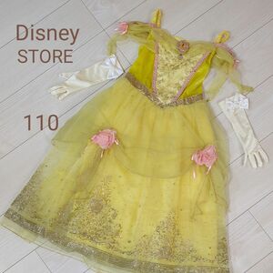 ディズニー 美女と野獣 ベル ドレス 110 ディズニーストア 薔薇 オマケで白手袋 プリンセス Disney