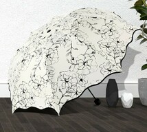 折りたたみ傘 晴雨兼用 傘 折り畳み 日傘 雨傘 花柄 UVカット 軽量 黒花柄 折畳 折り畳み傘_画像5