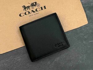 【新品】coach 財布 二つ折り財布 メンズ ブラック コーチ