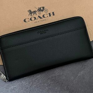 【新品】coach 財布 長財布 メンズ レディース ブラック コーチ