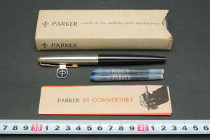 5696 新品未使用 万年筆 パーカー parker 45 替えインク付 ケース付 長期保存品