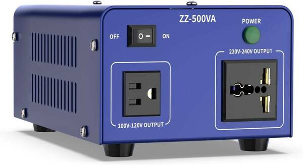 500VA 変圧器 100V 220V アップトランス 海外国内両用型変圧器