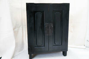 TP retro wooden storage shelves black color l safe chest of drawers old tool old box storage sen box Showa Retro 
