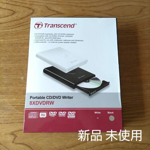 CD/DVD 外付け 読み取り 書き込み Portable DVD Writer トランセンド TS8XDVDRW-K 新品未使用