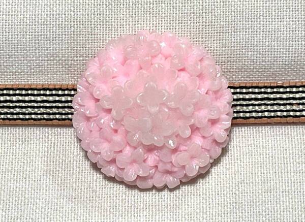 NO.538 帯留め 花 紫陽花 あじさい リメイク品(帯留 帯飾り 和装小物)ハンドメイド品
