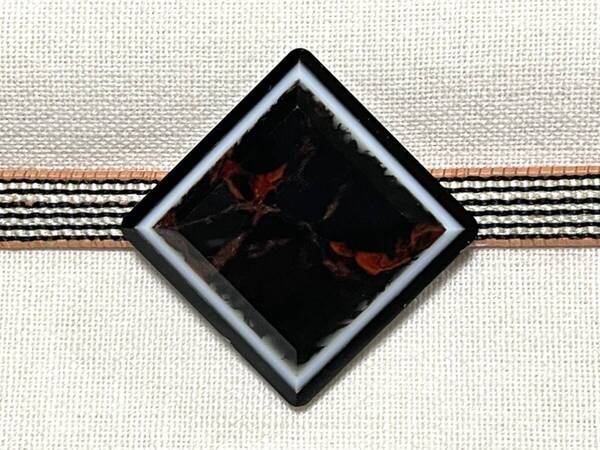 NO.1281 帯留め 天然石?ガラス? リメイク品(帯留 帯飾り 和装小物)ハンドメイド品