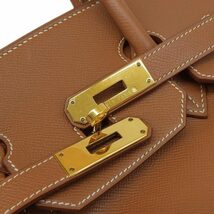 【中古】HERMES エルメス バーキン35 ハンドバッグ トートバッグ ブラウン レザー □C刻印(1999年) メンズ レディース【質屋】_画像5