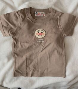 刺繍アンパンマンTシャツ半袖男の子女の子ベビー服ブラウン