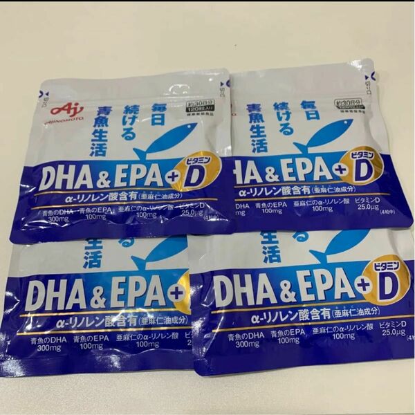 AJINOMOTO DHA＆EPA ＋ビタミンD 30日分 120粒 × ４袋