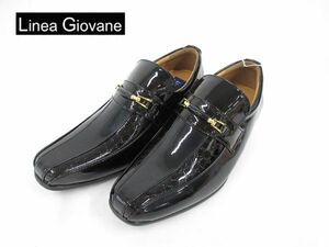 送料300円(税込)■zf008■メンズ Linea Giovane 男気エレガントアップシューズ ブラック 23.5cm 【シンオク】