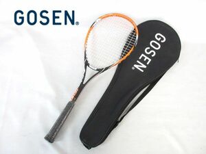 送料300円(税込)■ba189■GOSEN 軟式テニスラケット アクシエス100 張りあがり ケース付【シンオク】