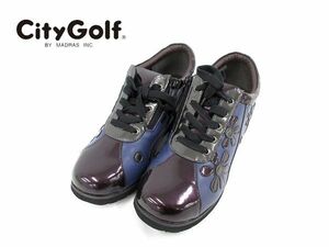  postage 300 jpy ( tax included )#zf280# City Golf 4E floral print walking shoes 24.5cm 10989 jpy corresponding [sin ok ]