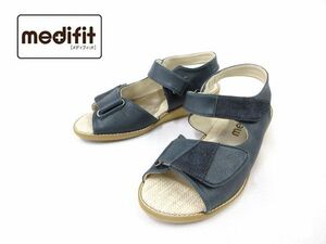  postage 300 jpy ( tax included )#zf296# lady's meti Fit with strap . sandals 22.5cm navy 8990 jpy corresponding [sin ok ]