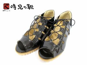  postage 300 jpy ( tax included )#zf125# lady's hour see san. 5E elegant sandals black 23cm 9889 jpy corresponding [sin ok ]