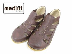  postage 300 jpy ( tax included )#zf126#meti Fit 5E punching sandals Brown 24cm 9990 jpy corresponding [sin ok ]